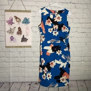 Ivanka Trump cobalt blue floral career dress